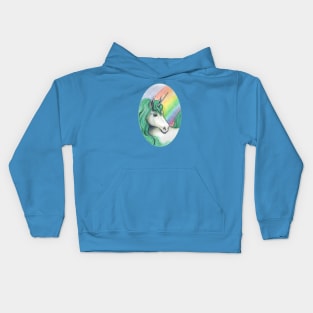 Rainbow unicorn Kids Hoodie